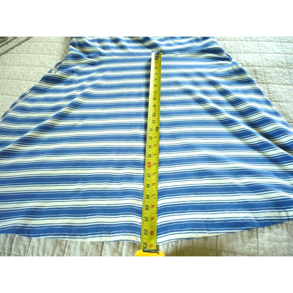 Talbots Faux Wrap Dress Women Sz XL Striped Jersey Knit Sleeveless Comfortable - Picture 9 of 10